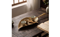 Leaf jewelry Tray Metal Foliage Shaped Tray Embossed for Vanity