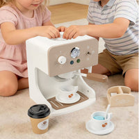 Wooden Coffee Machine Toy Learning Pretend Play  Smooth Edges Coffee Maker Playset for Preschoolers