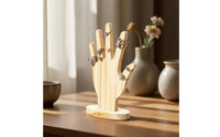 Wooden Hand Display Sculptural Hand Jewelry Display Holder Compact Band Stand for Vanity Table, Boutique