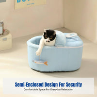 Canned Food Shaped Bed Removable and Cleanable Feline Den All-Oceanson Use 2-in-1 Versatile for Indoor, Bedroom