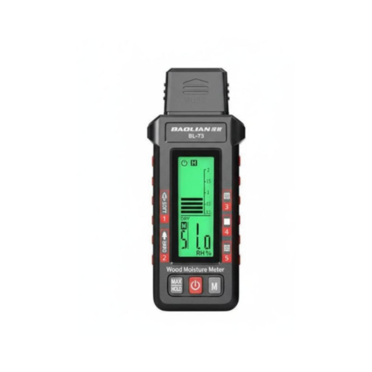 Lumber Dampness Meter with Hold Function Digital Lumber Moisture Meter with Backlit Display Color-Coded for Home Renovation