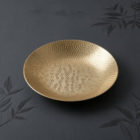 Tray with Hammered Texture Gold Elliptical Tray Low-Profile for Coffee Table