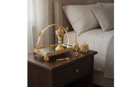 Gold-Tone Incense Burner with Tray and Tongs Ornate Incense Burner Set with Tray Decorative Censer Set with Tongs Elegant for Collectors, Hosts