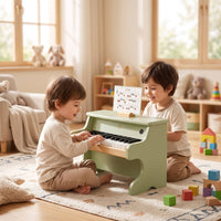 Wooden Piano with Music Stand 25-Key Tabletop Piano Educational Musical Instrument for Young Children, Beginners, Playroom, Preschool, Nursery