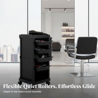 Hairstylist Tool Cart Pull-Extendable Drawers Hair Stylist Rolling Station Rolling Salon Trolley Multipurpose Cosmetic Equipment