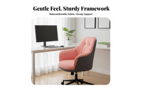 360-Degree rotate Upholstered Rolling Task Chair Comfortable padding Upholstered Shell Chair with casters Adjustable Height Vanity Seat Ergonomic Design for Home Office Workers, Students, Adults, Bedroom, Study Room