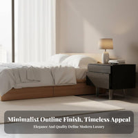 End Table with Drawer Nightstand Modern Minimalist Bedside Storage Engineered Wood Surface Functional Italian Style Suitable for Bedroom Hotel Room Lounge Apartment