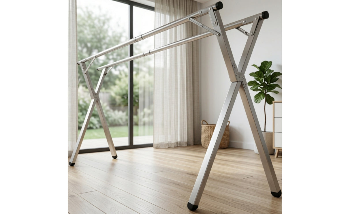 Floor-Standing Clothes Drying Rack Foldable Laundry Drying Rack Sturdy Portable for Bedroom