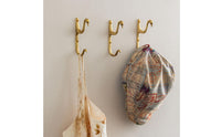 3 Pieces Brass Swan Hook Gold-Toned Household Hardware Space Saving