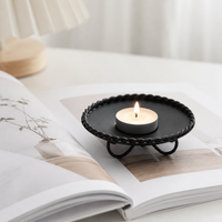 Geometric Metal Candle Holder, Modern Tealight Holder, 9x10cm, Twisted Design for Festive Atmosphere