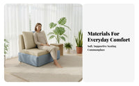 Foldable Design Single Fold-extendable Lounger two-in-oneUse Pull-extendable Armchair Bed Space-Saving transformable Seating Multi-Functional for Guesthouse Owners, Apartment Dwellers, Study Room, Small areas, Bedroom, Dormitory