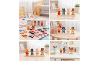 Educational Bear Dress-up Puzzle Fine Motor Wooden Bear Puzzle Hands-on Sorting and Matching Toy Creative for Toddlers, Preschoolers, Kids, Playroom, Classroom