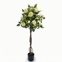 Artificial Rose Tree Decorative Artificial Rose Topiary Tree Compact for Entryway