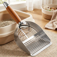 Cat Waste Sifter and Sieve with 304 Stainless Steel Deep Angled Sifting Tool for Clumping, Tofu and Mineral Pellets