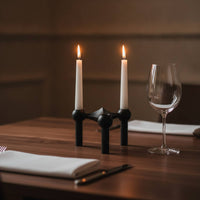 Triangular Candle Holder Modern Candle Holder with Three Cups 3-Arm Candelabra Elegant Stable for Dining Table, Dinner Parties