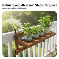 Hanging Design Railing Planter storage spaceSaving blossom Pot Holder Easy Installation Balcony Shelf Adjustable hangers for Apartment Dwellers, Gardeners, Homeowners, Outdoor, Fence, Patio, Porch