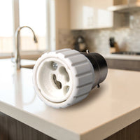 Bulb Holder and B22 to Pin-Base Light Fitting Adapter for Home Lighting, Durable PBT Ceramic Lamp Holder with 2A Rated Current