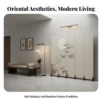 New Chinese Design 6-Panel Folding Screen Ink Wash Painting Design 6-Panel Landscape Partition Foldable Room Divider Movable for Interior Designers, Restaurant Owners, Entrance Hall, Bedroom, Tea House, Studio Apartment