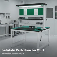 Anti Workbench Double-Sided Design Packing Station Table Included Lighted Assembly Table for Factory Workers, Warehouse