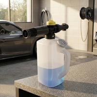 Soap Dispenser for Car Wash and Car Detailing, Foam Sprayer with Measuring Cup and Nylon Foam Lance, Bottle Adjustable with Handle, 1 Pack Kit
