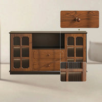 Side Cabinet Vintage Storage Cabinet with Glass Doors Sideboard for Living Room, Hallway