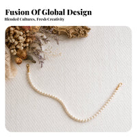 Metal Clasps Pearl Bead Chain Flexible Looped Bead Strand Light-Colored Pearl Ornament Chain Decorative