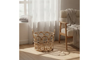 Handwoven Rattan Basket Airy Rattan Basket with Handles Versatile for Bedroom