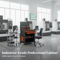 Heavy Duty Machining Center Tool Station 1200kg Load Capacity BT40 Tool Holder Cart Reinforced Steel Construction Workshop Equipment 3.0mm Thickened Panel for Machinists, Factory Workers, Warehouse, Garage