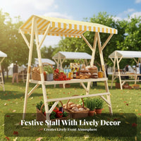 Easy Assembly Solid Wood Display Cart Sturdy Triangular Frame Design Foldable Wooden Vendor Stand High Load Capacity Foldable Market Stall for Small Business Owners, Artisan S, Caterers, Night Markets, Street Fairs, Temporary Shops, Backyard Parties