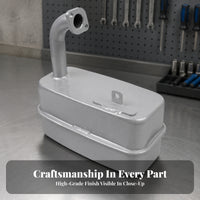 Iron Rectangular Tractor Muffler Silver Metal Tractor Muffler Rust Resistant Corrosion Resistance