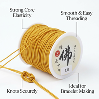 Elastic Cord for Beading Jewelry, Stretch Thread for Bracelet Making, Strong Latex Core Polyester Covered String for Prayer