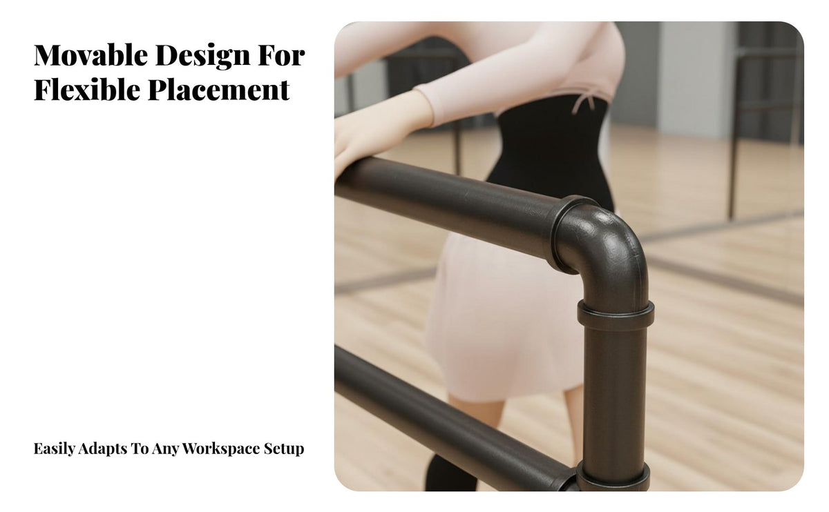 Portable Dance Bar Professional Grade Freestanding Dance Barre Sturdy Construction Home Dance Practice Bar for Dancers, Beginners, Gym