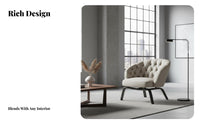 Upholstered Single-Person Couch Italian Design Highlight Chair Designer Look Deep Seat for Business Owners, Book Lovers