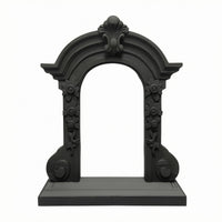 Gothic Design Dollhouse Miniature Arched Window Molded Frame Decorative Window Prop Floral Relief Arched Scene Display
