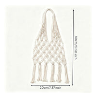 Mesh Bag with Tassels Versatile Macrame Bag Expandable for Beach