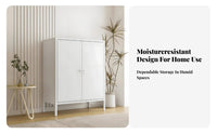 Multifunctional Fluted Door Credenza adaptable Placement Storage Furniture Adjustable Shelves Sideboard Easy to Assemble for Apartment Dwellers, Interior Design aficionados, Living Room, Kitchen, Entryway, Hallway