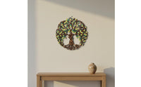 Metal Tree of Existence Wall Art Hollowed-out Design Tree of Existence Wall Decor Lightweight Iron Silhouette Art for Patio