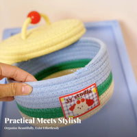 Woven Design Coiled Rope container multi-functional desktop Container Decorative Household Storage Handwoven for Students, homeowners, Desktop, Bedroom, Living Room, Entryentry