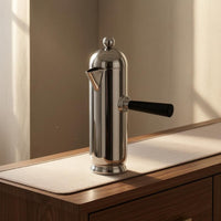 Round Base Stainless Steel Kettle Ornament Polished Silver Coffee Pot Ornament Domed Top Decorative Tabletop Kettle