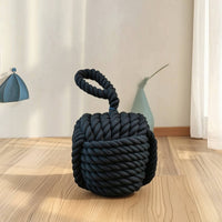 Handwoven Door Stopper with Handle Handmade Rope Doorstop Heavy Duty Weighted Doorstop Natural for Restaurant