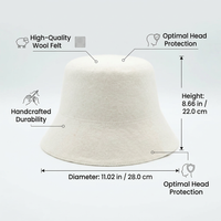 Steam Room Accessories Sauna Hat, Heat Resistant Wool Sauna Cap, Steam Room Essential Sauna Hat, Wool Sauna Hat Maintains Shape