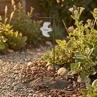 Iron Decorative Bird Garden Stake Painted Detailing Hanging Bird Stake Printed Lettering Outdoor Decor Rustic for Gardeners, Plant Lovers, Planters, Pots