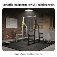 Commercial Grade Squat and Bench Press Rack Multifunctional Adjustable Squat Rack Heavy Duty Multi-Function Power Rack Stable Structure for Weightlifters, Bodybuilders