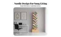 Narrow silhouette Tree-Shaped bookshelf Space-Saving bookshelf space-efficient Size Storage Rack Sturdy Construction for Apartment Dwellers, Students, Office Workers, Small Spaces, Dorm Room, Bedroom
