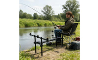 Double Rod Stand Telescopic Ground Stake Rod Holder Easy to Set up Ground Fishing Pole Holder for Outdoor