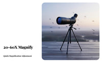 20-60x60 Spotting Large 60mm Objective Lens Variable Power Spotting Crisp Optics High Power Variable Power Monocular for Field Observer S Range