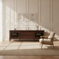TV Cabinet Oak TV Stand Solid Wood Media Console for Living Room