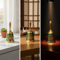 Decorative Hand-Rung Bell Vintage Metal Bell with Handle Polished Traditional for Elderly