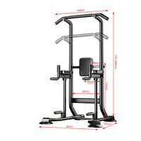 1 Freestanding Pull-up Bar Pull-up and Dip Station Multi-function Strength Tower Workout Station Sturdy Steel Frame Anti-slip Footings Suitable for Adults Home Exercise Personal Workout Area