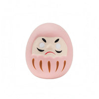 Stylized Face Daruma Figurine Matte Finish Daruma Doll Cartoon-Style Ceramic Figurine Display Piece